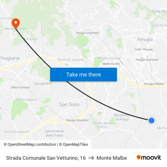 Strada Comunale San Vetturino, 16 to Monte Malbe map