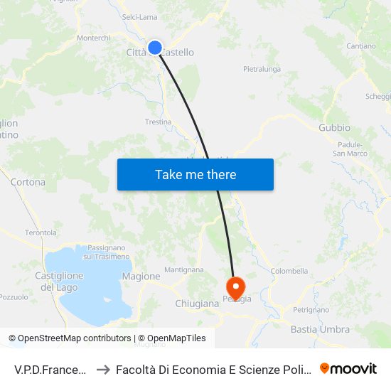 V.P.D.Francesca to Facoltà Di Economia E Scienze Politiche map