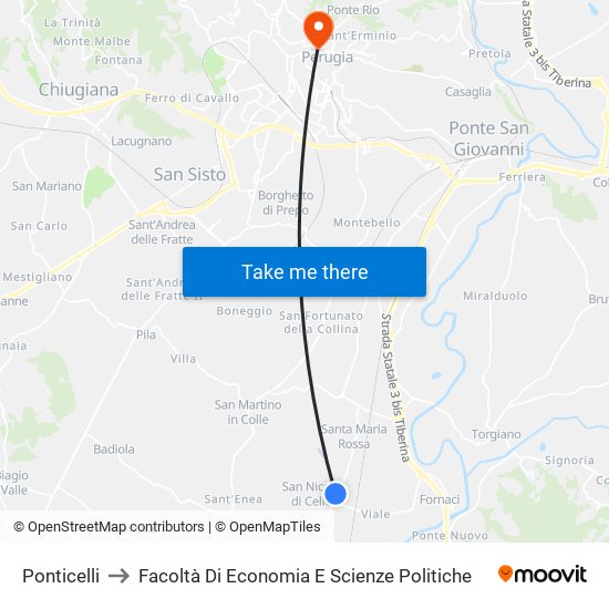 Ponticelli to Facoltà Di Economia E Scienze Politiche map