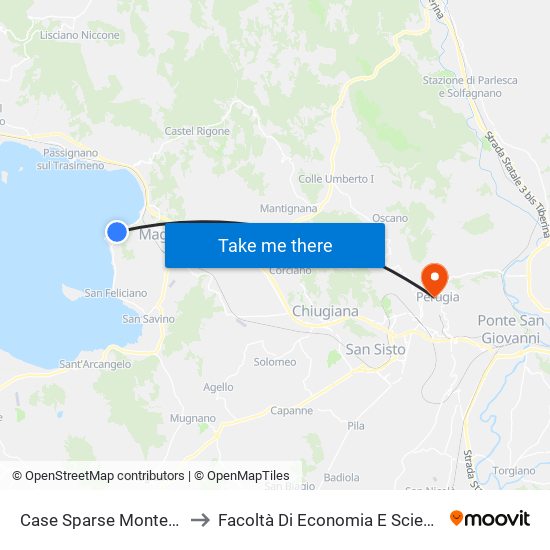 Case Sparse Monte Del Lago to Facoltà Di Economia E Scienze Politiche map