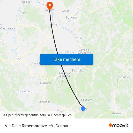 Remembrance Street to Cannara map