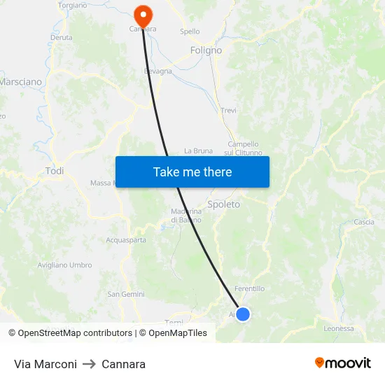 Marconi Street to Cannara map