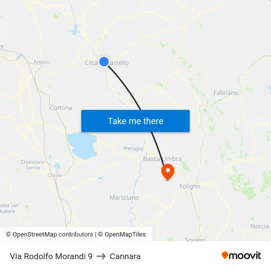 Via Rodolfo Morandi 9 to Cannara map