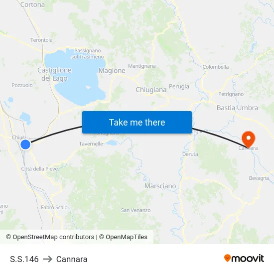 S.S.146 to Cannara map