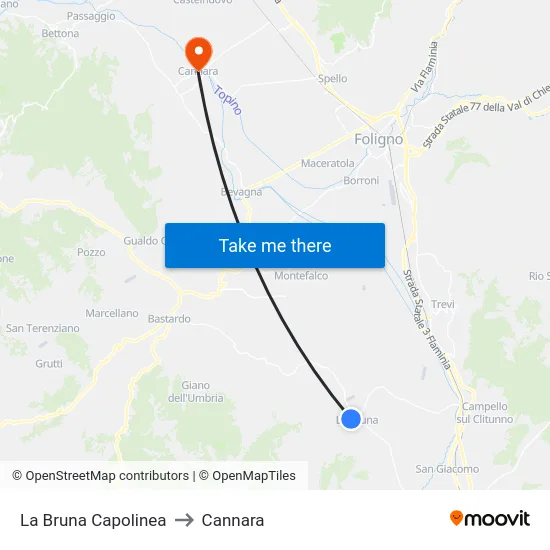 La Bruna Capolinea to Cannara map