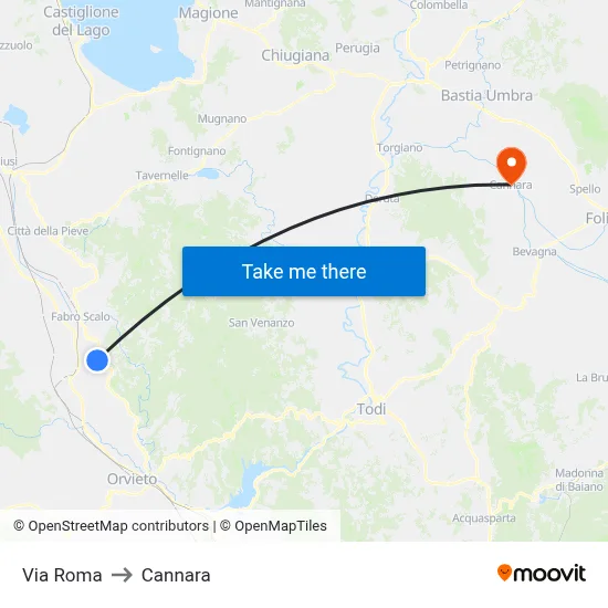 Via Roma to Cannara map