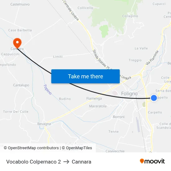 Colpernaco Area 2 to Cannara map