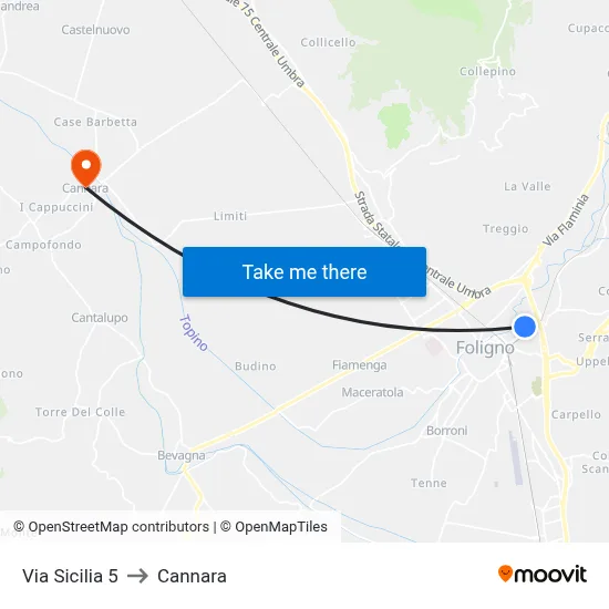 Sicily Street 5 to Cannara map