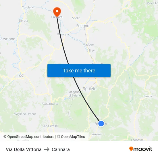 Victory Street to Cannara map