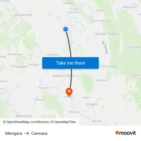 Mengara to Cannara map