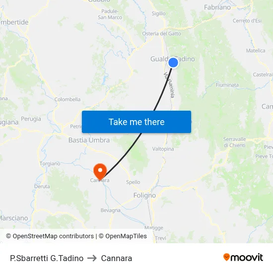 P.Sbarretti G.Tadino to Cannara map