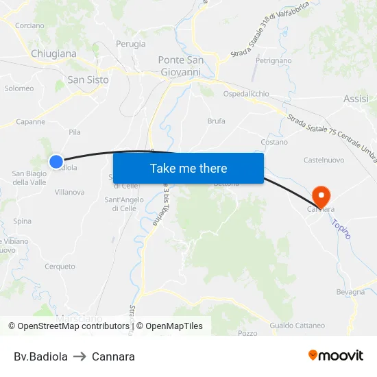 Bv.Badiola to Cannara map