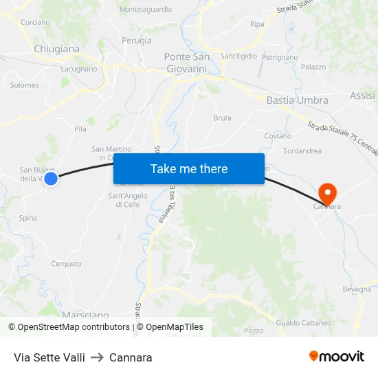 Seven Valleys Street to Cannara map