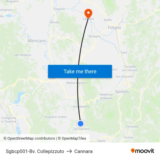 Sgbcp001-Bv. Collepizzuto to Cannara map
