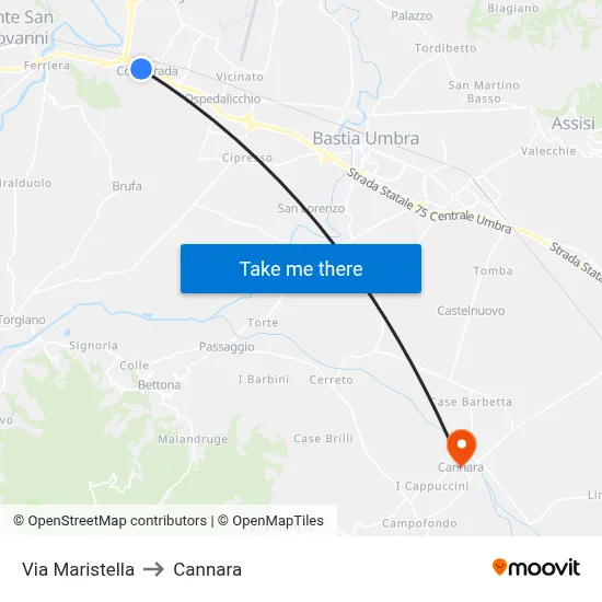 Maristella Street to Cannara map
