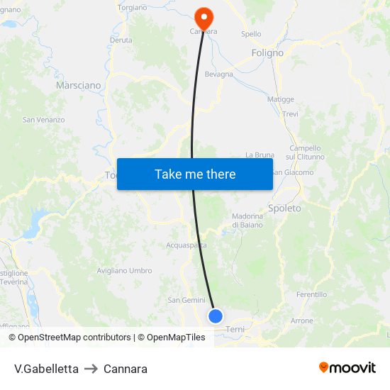 V.Gabelletta to Cannara map