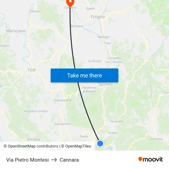 Pietro Montesi Street to Cannara map