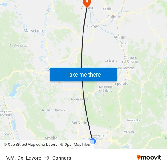 V.M. Del Lavoro to Cannara map