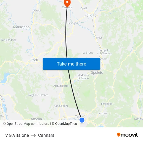 Via G. Vitalone to Cannara map
