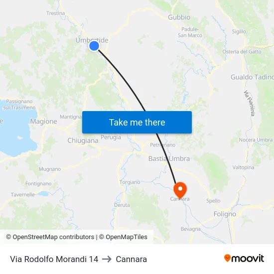 Via Rodolfo Morandi 14 to Cannara map