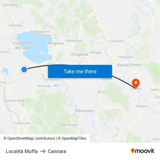 Località Muffa to Cannara map