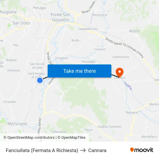 Fanciullata (Fermata A Richiesta) to Cannara map