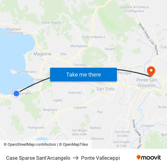 Case Sparse Sant'Arcangelo to Ponte Valleceppi map