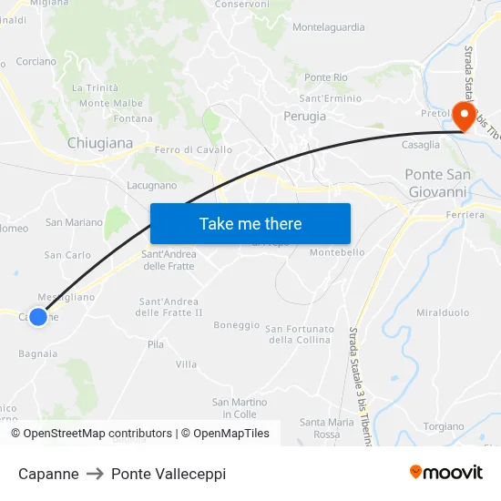 Cabins to Valleceppi Bridge map