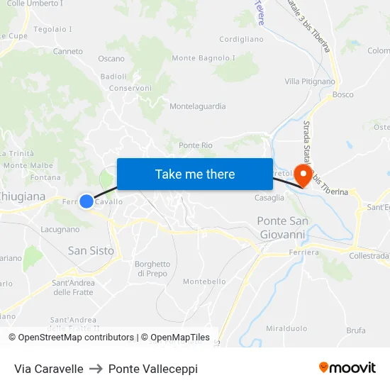 Caravelle Street to Valleceppi Bridge map