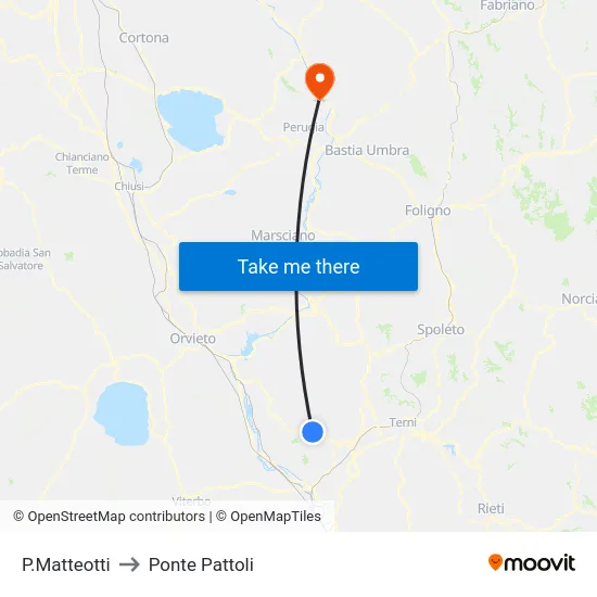 P.Matteotti to Ponte Pattoli map