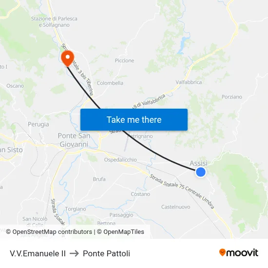 Via Vittorio Emanuele II to Pattoli Bridge map