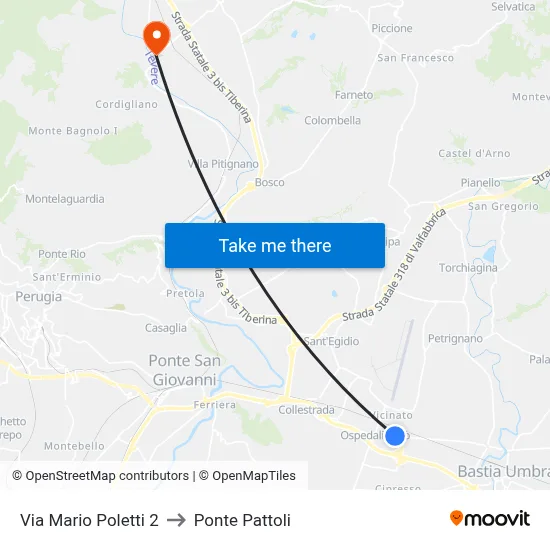 Mario Poletti Street 2 to Pattoli Bridge map