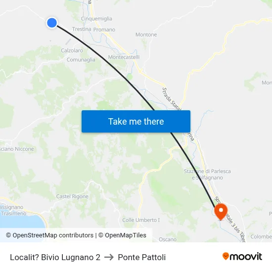 Lugnano Junction 2 to Pattoli Bridge map