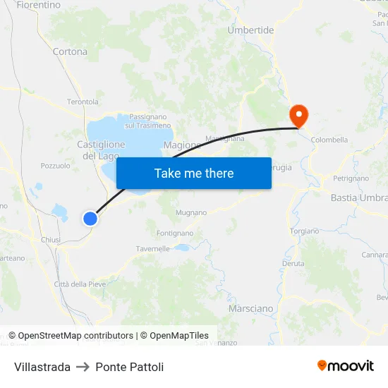 Villastrada to Pattoli Bridge map