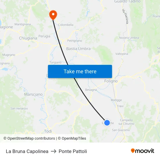 La Bruna Capolinea to Ponte Pattoli map