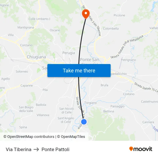Tiberina Street to Pattoli Bridge map