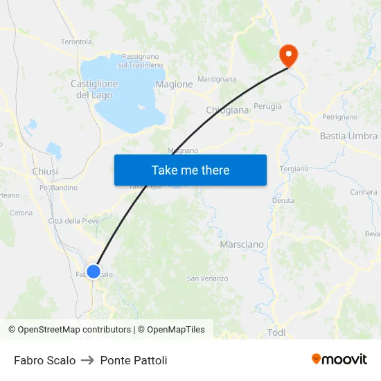 Fabro Station to Pattoli Bridge map