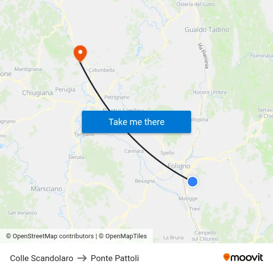 Colle Scandolaro to Pattoli Bridge map