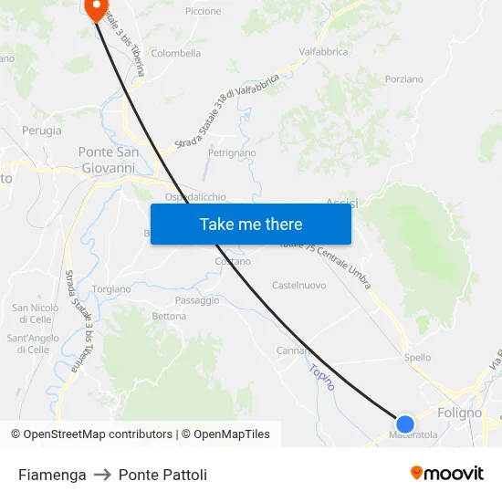Fiamenga to Pattoli Bridge map