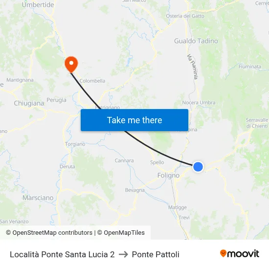 Santa Lucia Bridge Location 2 to Pattoli Bridge map