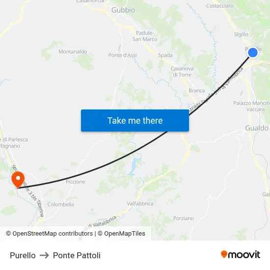 Purello to Pattoli Bridge map