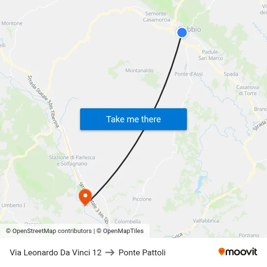 Leonardo Da Vinci Street 12 to Pattoli Bridge map