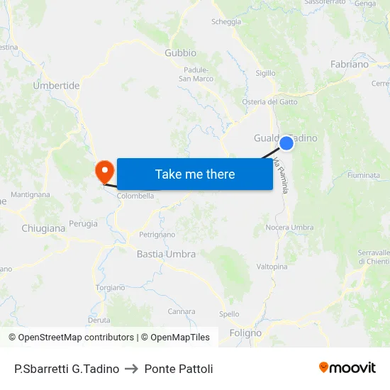 P.Sbarretti G.Tadino to Pattoli Bridge map