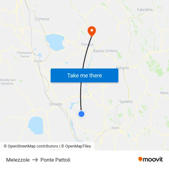Melezzole to Pattoli Bridge map