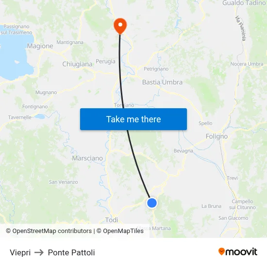 Viepri to Pattoli Bridge map