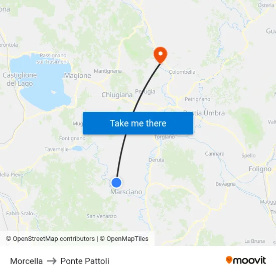 Morcella to Pattoli Bridge map
