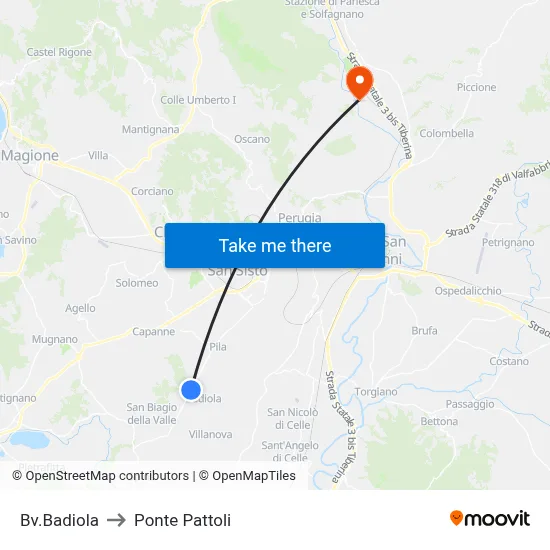 Bv.Badiola to Ponte Pattoli map