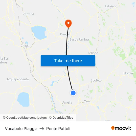 Piaggia Hamlet to Pattoli Bridge map