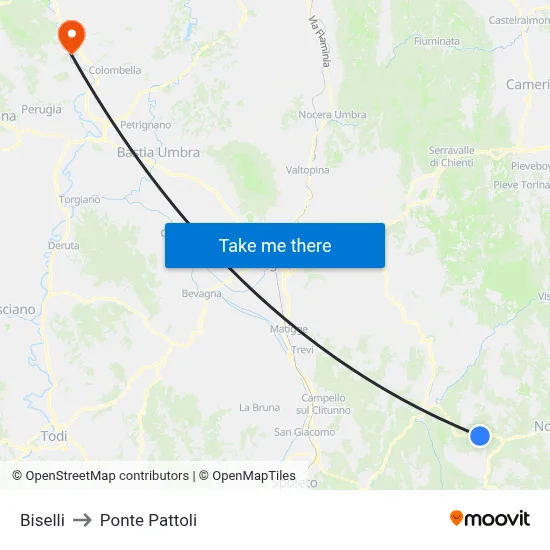Biselli to Pattoli Bridge map