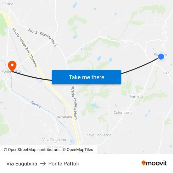 Eugubina Street to Pattoli Bridge map